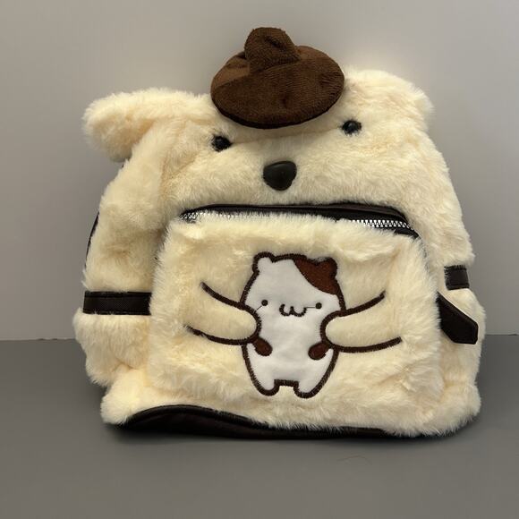 Cartoon Kitty Pom Purin Anime Plush Backpack Travel Bag New without Tags - Picture 2 of 6